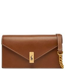 Torebka listonoszka Polo Ralph Lauren brązowa 