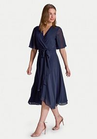 Sukienka koktajlowa Swing granatowa 5AI10200  Regular Fit