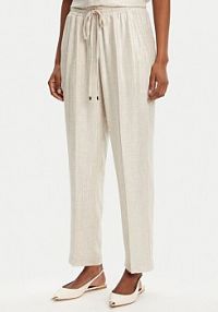 Spodnie eleganckie ACCESS FASHION beżowe damskie Materiałowe