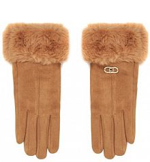 Rękawiczki skórzane Liu Jo brązowe Damskie