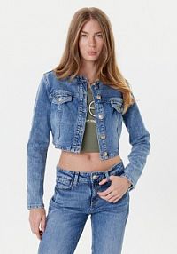 Kurtka jeansowe Guess niebieska damska Jeansowa