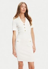 Sukienka dzianinowa Guess biała 