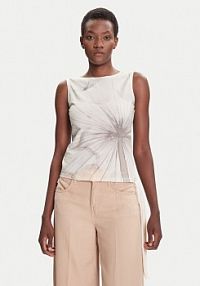 Top Desigual kremowy damski Bruma 25WWTK21 Écru Regular Fit