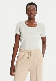 T-shirt EA7 Emporio Armani niebieski jasny damski 7W000094 AF10373 U9060 Błękitny Slim Fit