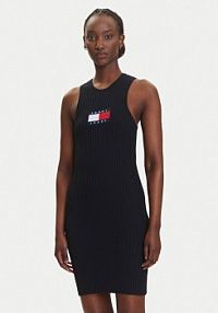 Sukienka dzianinowa Tommy Jeans czarna 