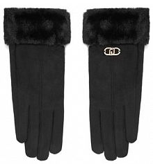 Rękawiczki skórzane Liu Jo czarne Damskie