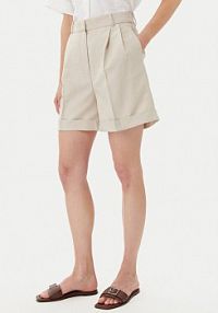 Szorty Tommy Hilfiger beżowe damskie Materiałowe