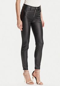 Spodnie skórzane Rinascimento czarna Z imitacji skóry