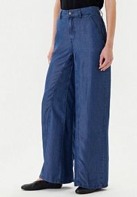 Spodnie eleganckie United Colors Of Benetton niebieskie damskie Materiałowe