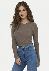 Sweter ONLY brązowy damski Louisa 15344579  Slim Fit