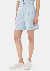 Szorty Tommy Hilfiger niebieskie damskie Materiałowe