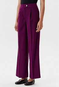 Spodnie eleganckie United Colors Of Benetton fioletowe damskie Materiałowe