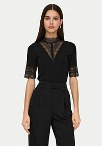 Bluzka ONLY czarna damska Tilde 15335353  Slim Fit