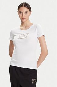 T-shirt EA7 Emporio Armani biały damski 8NTT67 TJDQZ 1100  Skinny Fit