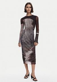 Sukienka codzienna Desigual brązowa Abyss Lacroix 25WWVK01  Slim Fit