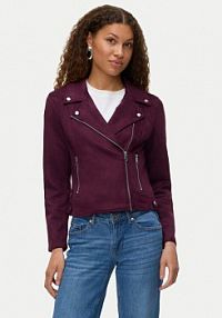 Kurtka skórzana Vero Moda fioletowa damska Z imitacji skóry