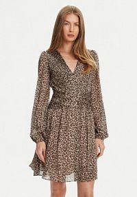 Sukienka koktajlowa Guess beżowa 