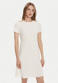 Sukienka koktajlowa Calvin Klein kremowa LV044C064G Écru Slim Fit
