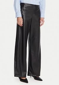 Spodnie skórzane Marella czarna Z imitacji skóry