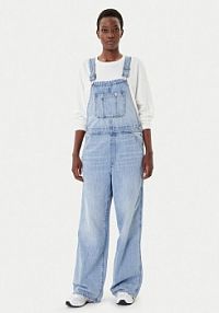 Jeansy G-Star Raw niebieskie damskie Ogrodniczki