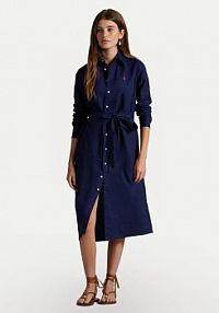 Sukienka Polo Ralph Lauren granatowa Koszulowa