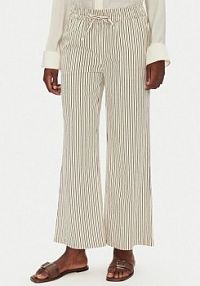 Spodnie eleganckie Fransa beżowe damskie Materiałowe