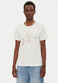 T-shirt Fransa biały damski 20615334  Regular Fit