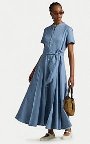 Sukienka Polo Ralph Lauren niebieska Koszulowa