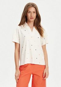 Koszulka polo United Colors Of Benetton beżowa damska 