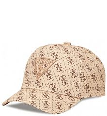 Czapka z daszkiem Guess beżowa damska 