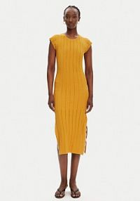 Sukienka dzianinowa PINKO brązowa 