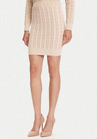 Spódnica mini Guess beżowa 