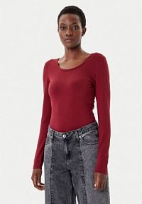 Bluzka ONLY bordowy damska Live Love 15204712  Stretch Fit