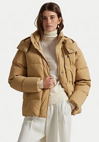 Kurtka puchowa Polo Ralph Lauren beżowa damska 211971190001  Relaxed Fit