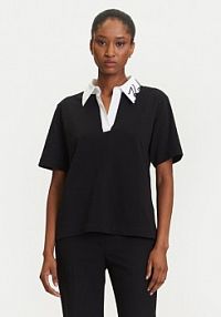 Koszulka polo KARL LAGERFELD czarna damska 