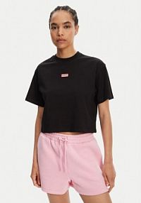 T-shirt Hunter czarny damski Leona HARW0070251  Boxy Fit