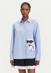 Koszula KARL LAGERFELD niebieska damska 
