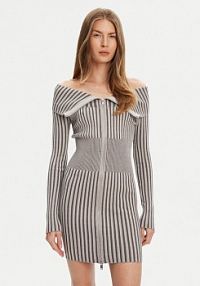 Sukienka dzianinowa Guess szara 