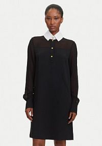 Sukienka codzienna KARL LAGERFELD czarna Koszulowa