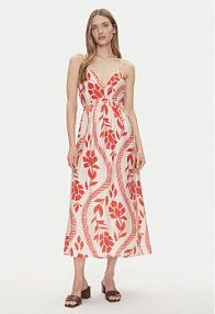 Sukienka letnia ONLY czerwona Catja 15347529  Regular Fit