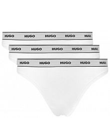 Stringi HUGO białe Komplet 3 par stringów