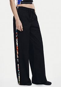 Spodnie eleganckie Desigual czarne damskie Materiałowe