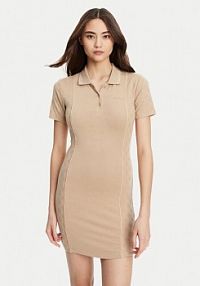 Sukienka dzianinowa Guess beżowa 