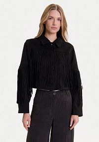 Kurtka skórzana ONLY czarna damska Z imitacji skóry