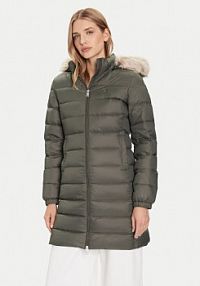 Kurtka puchowa Tommy Jeans zielona damska Płaszcz zimowy