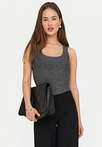 Top ONLY szary damski Lea 15356494  Regular Fit