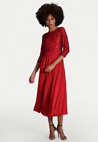 Sukienka koktajlowa Swing czerwona 