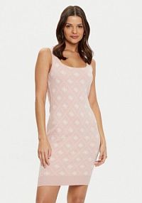 Sukienka dzianinowa Guess różowa 