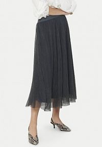 Spódnica ONLY szara Midi Lavina 15214303  Regular Fit