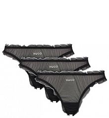 Stringi HUGO czarne Komplet 3 par stringów
